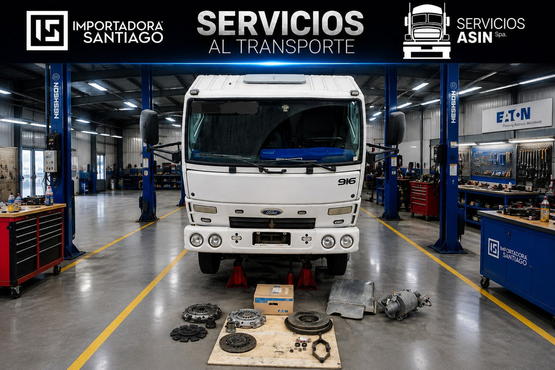 Ford Cargo 916 en reparación correctiva de embrague en Importadora Santiago