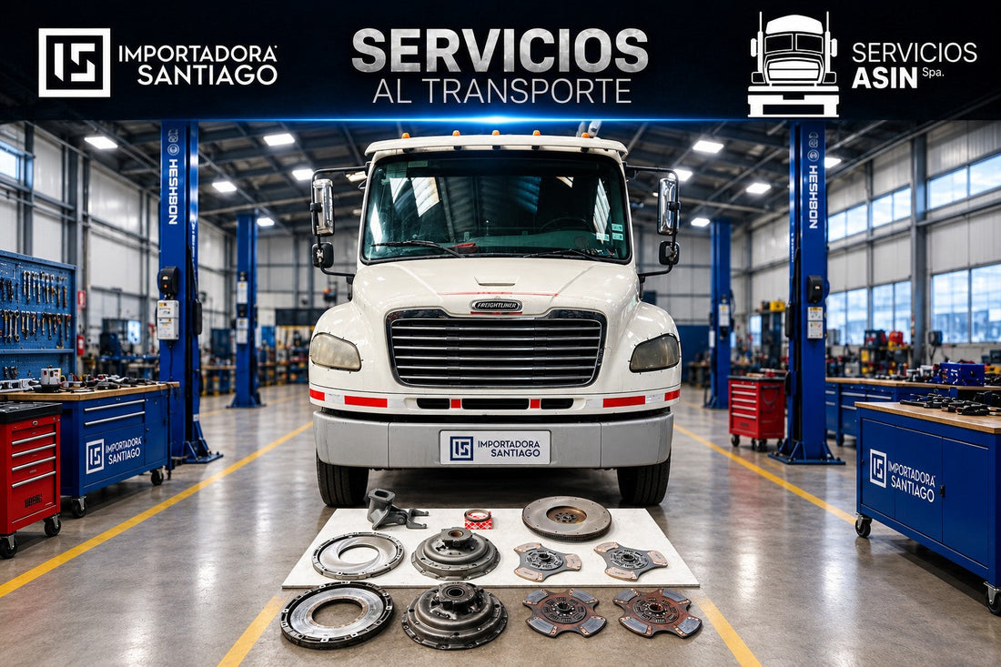 Reparación correctiva de embrague Freightliner M2-106 con kit cerámico doble disco en Importadora Santiago