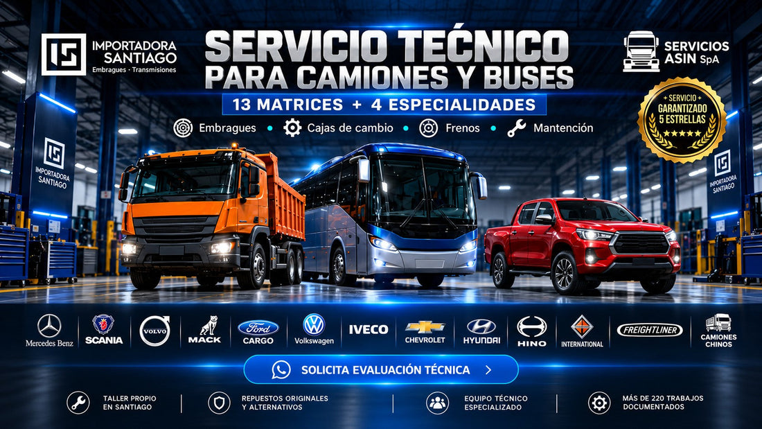 Servicio técnico para camiones y buses en Santiago: embragues, cajas de cambio y frenos | Importadora Santiago
